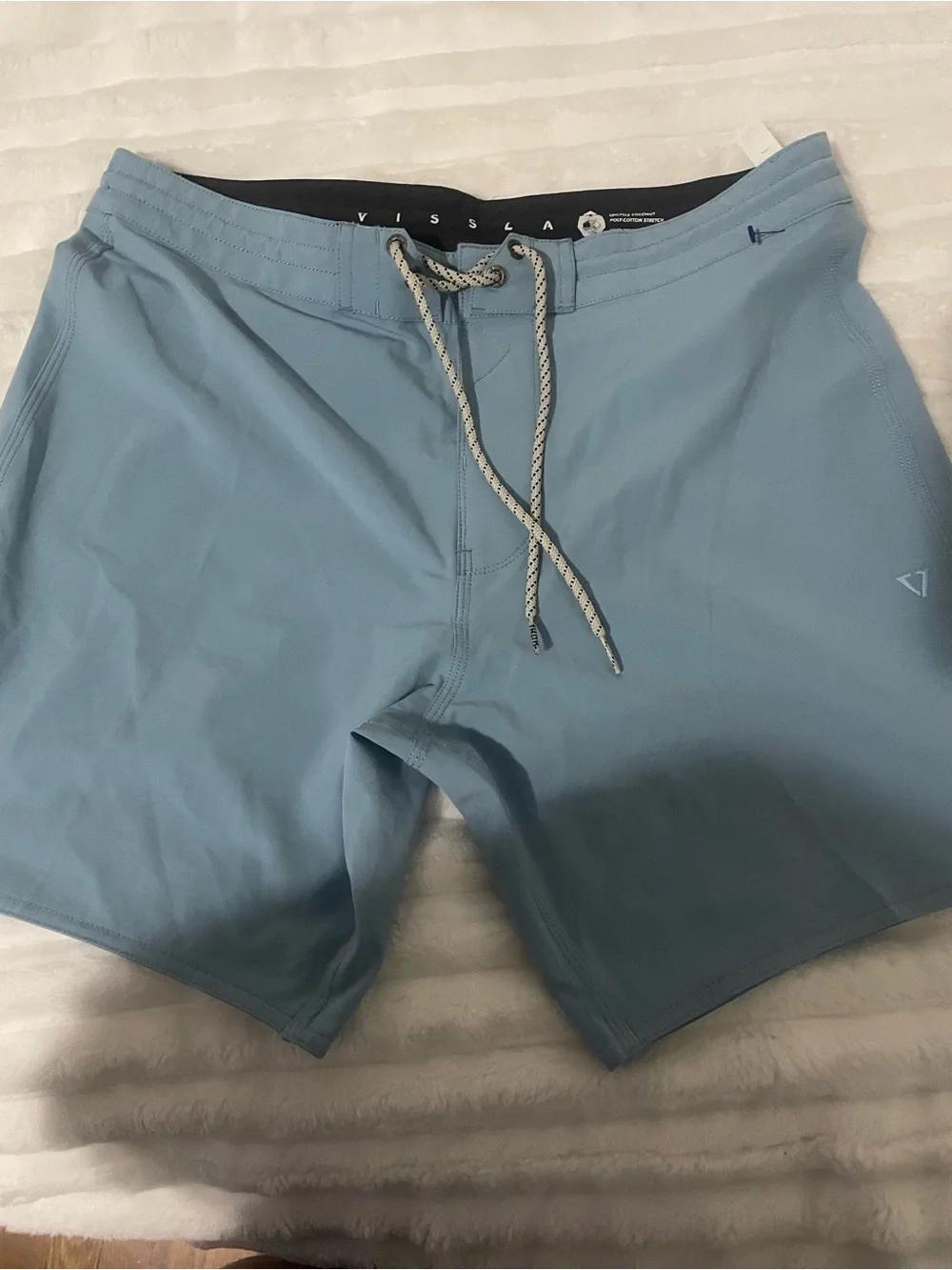 Vissla Pale Blue Elastic-Waist Swim Shorts